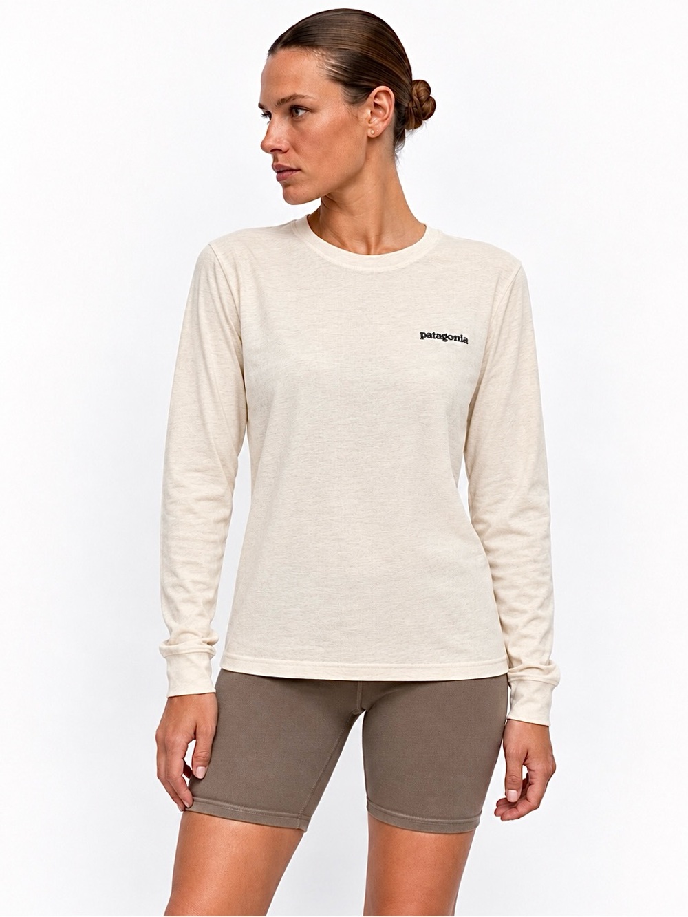 NWT Patagonia Long-Sleeve Logo Responsibili-T T-Shirt Birch White Women’s Small